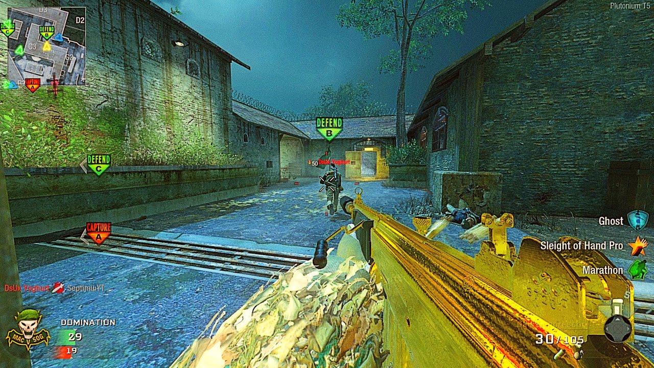 GOLD GALIL Map: HANOI BLACK OPS 1 DOMINATION ONLINE GAMEPLAY (no commentary)