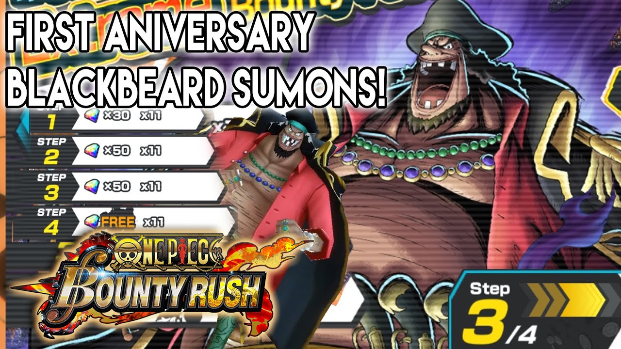 1st Anniversary Begins! Blackbeard Summons & Showcase // One Piece Bounty Rush - Android