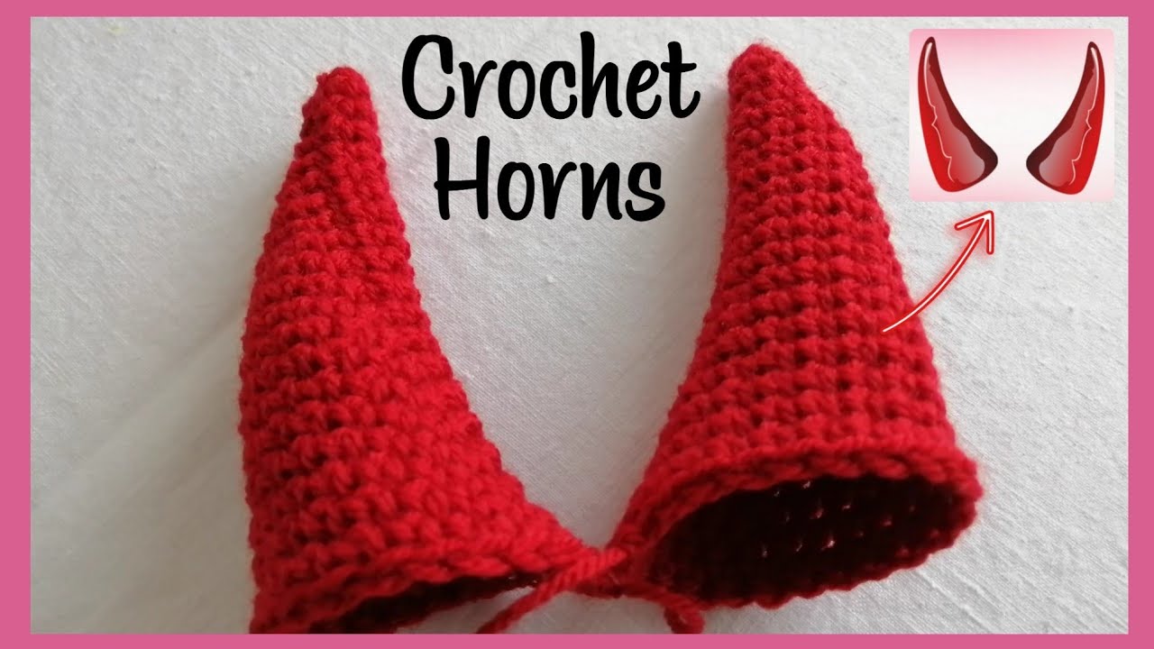Crochet Devil Horns for Headband, Beanie, etc.