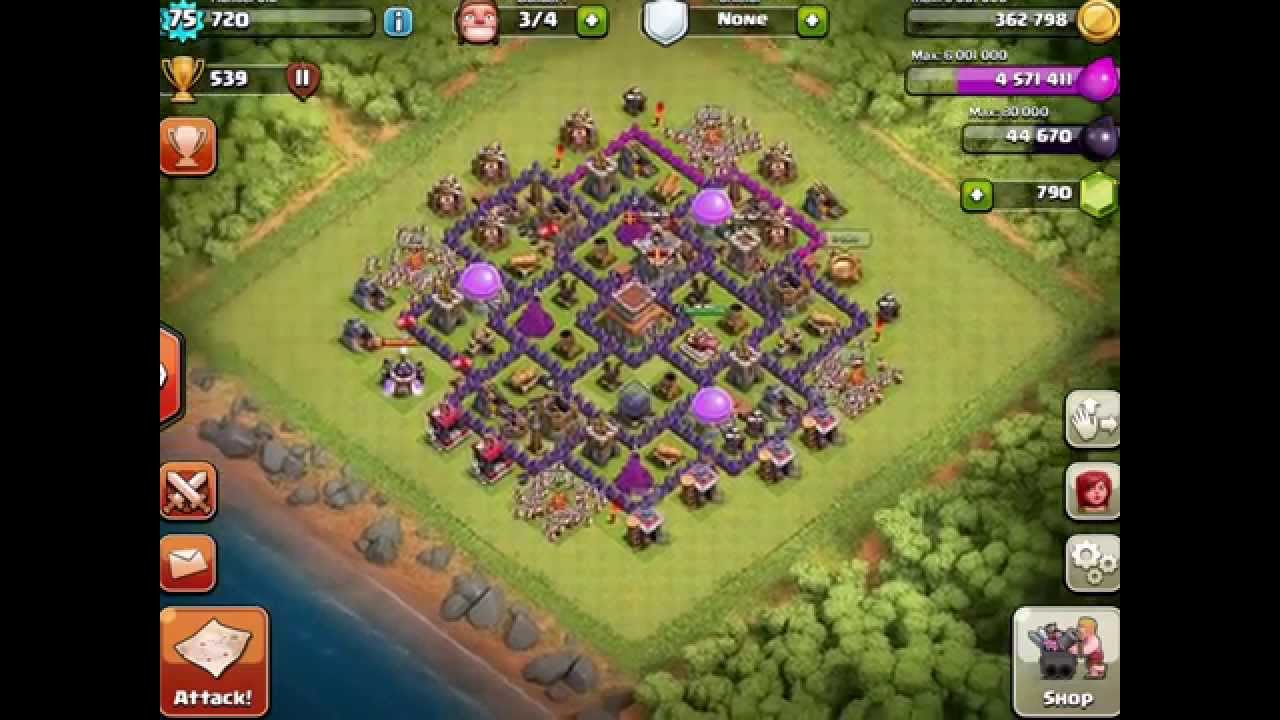 EPIC TOWN HALL 8 (TH8) Trophy Base - The Ball - Clash Of Clans [Awesome Design]