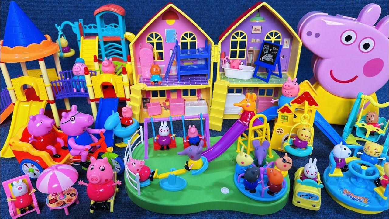 10 Minutes Satisfying with Unboxing Peppa Pig Villa and Castle Playground Playset ASMR | Review Toys