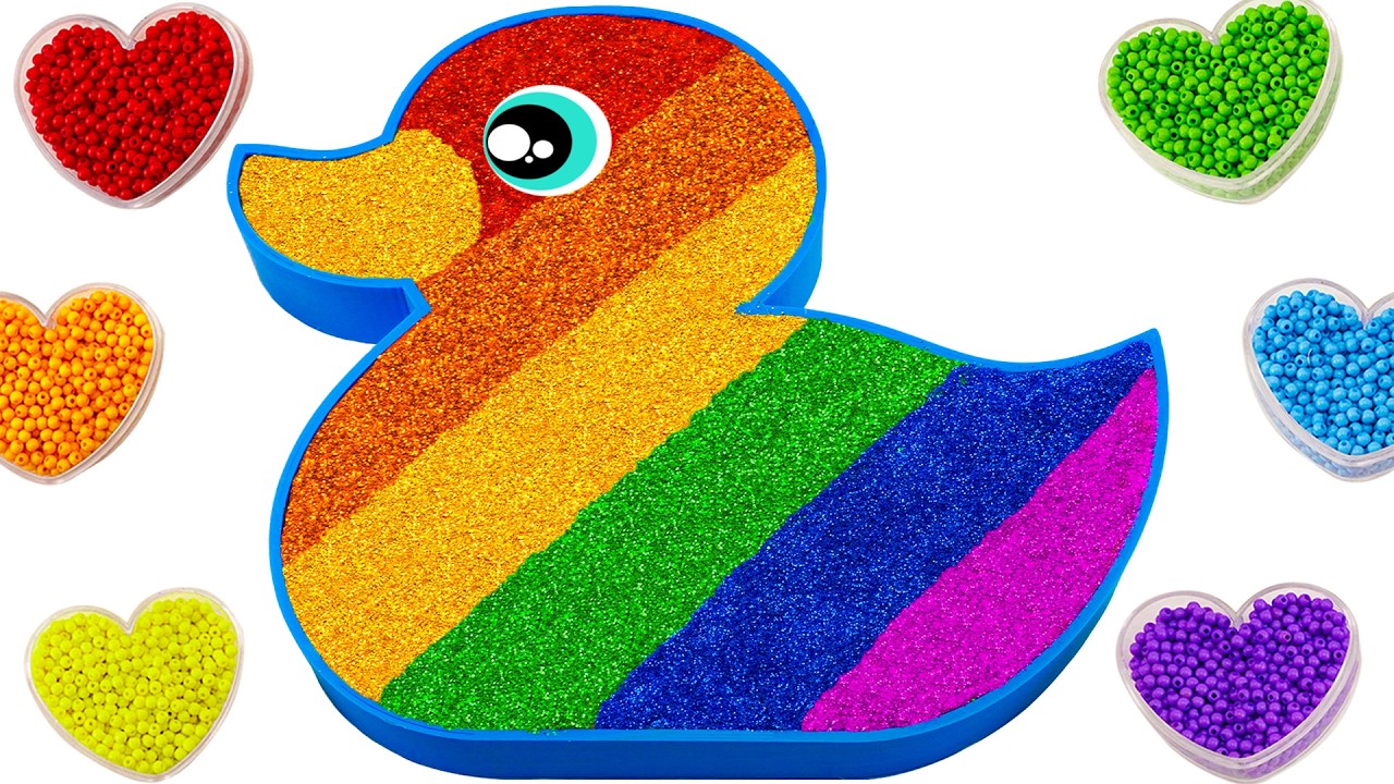 ASMR Slime Video l How To Make Cute Rainbow Duck Bathtub With Glitter Slime | Making By YoYo