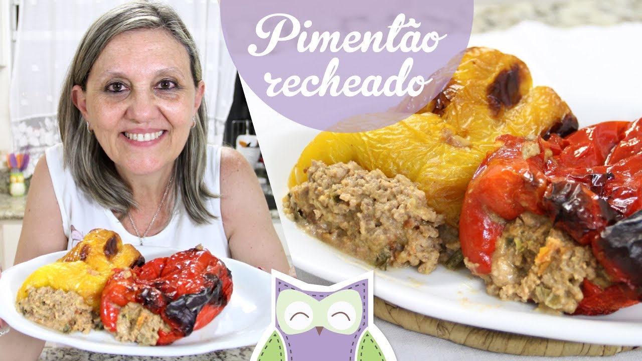 PIMENT&Atilde;O RECHEADO (carne e batata) - Receitas da M&atilde;e Coruja #239