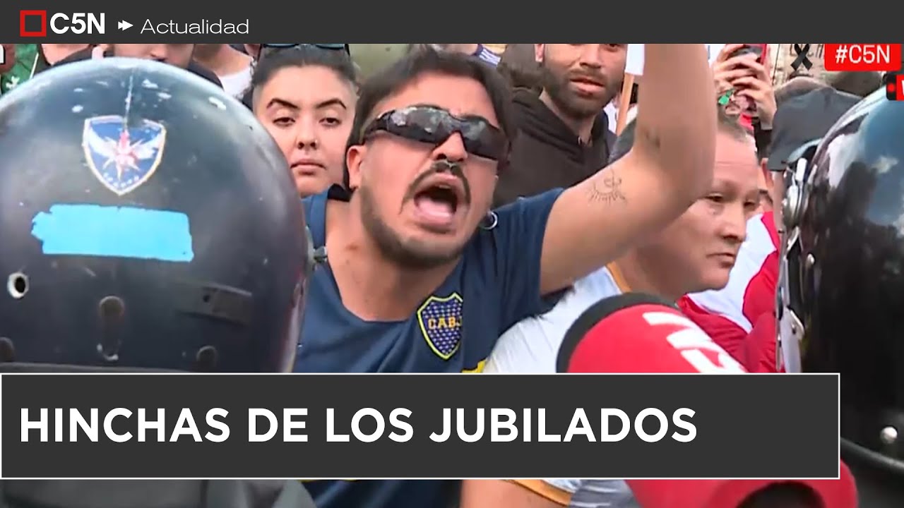 OPERATIVO POLICIAL y TENSIÓN con los HINCHAS en la previa de la MARCHA de los JUBILADOS
