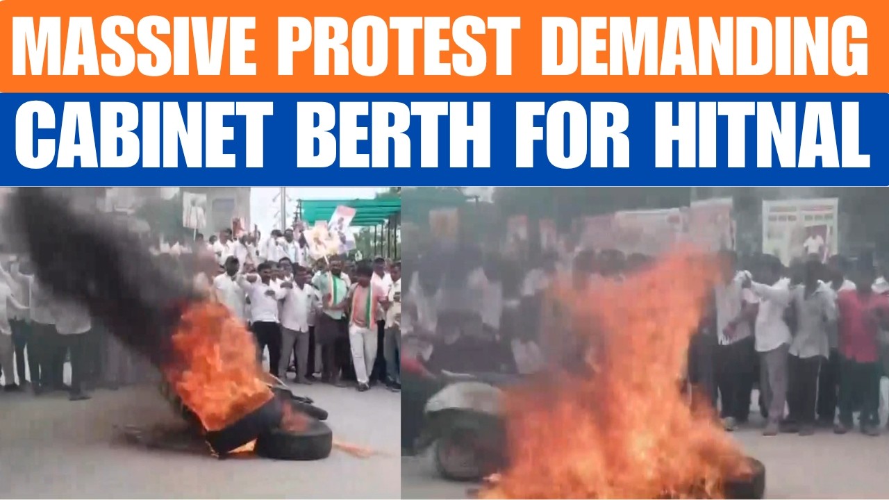 Karnataka | Koppal Congress Workers Protest, Demand Ministerial Berth for MLA K Raghavendra Hitnal