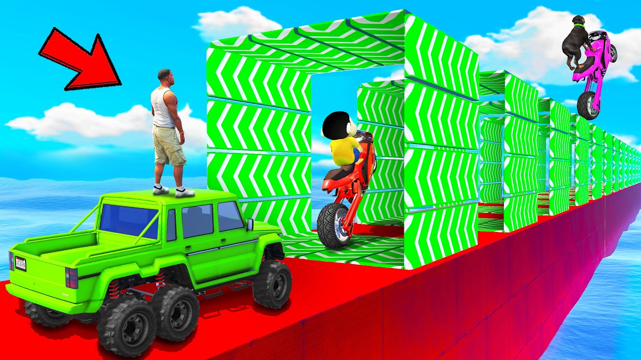 SHINCHAN AND FRANKLIN TRIED THE IMPOSSIBLE SPEED BOOSTER FRAME TUNNEL PARKOUR CHALLENGE GTA 5