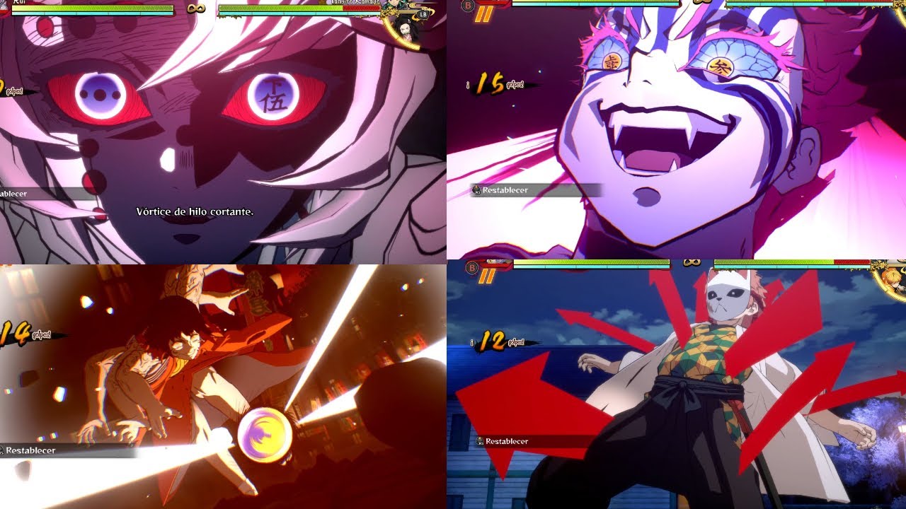 All Demons Ultimate Arts & Demon Slayers Attacks | Kimetsu No Yaiba Game | Todos los ataques
