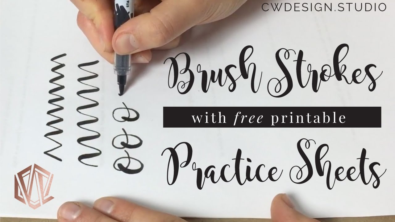 Day 1: Hand Lettering Basic Strokes with Practice Sheets