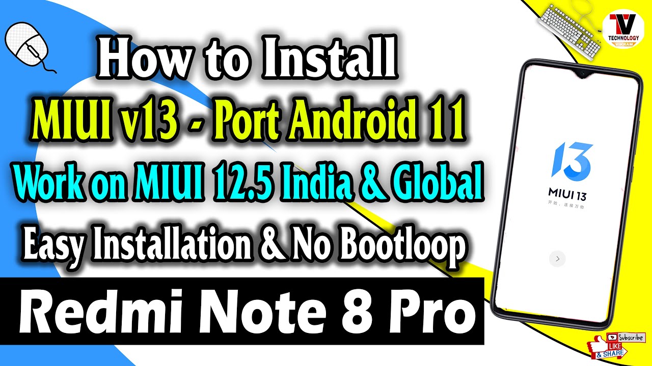 Redmi Note 8 Pro : How to Install MIUI v13 Android 11 (Working & No Bootloop) 🔥🔥🔥