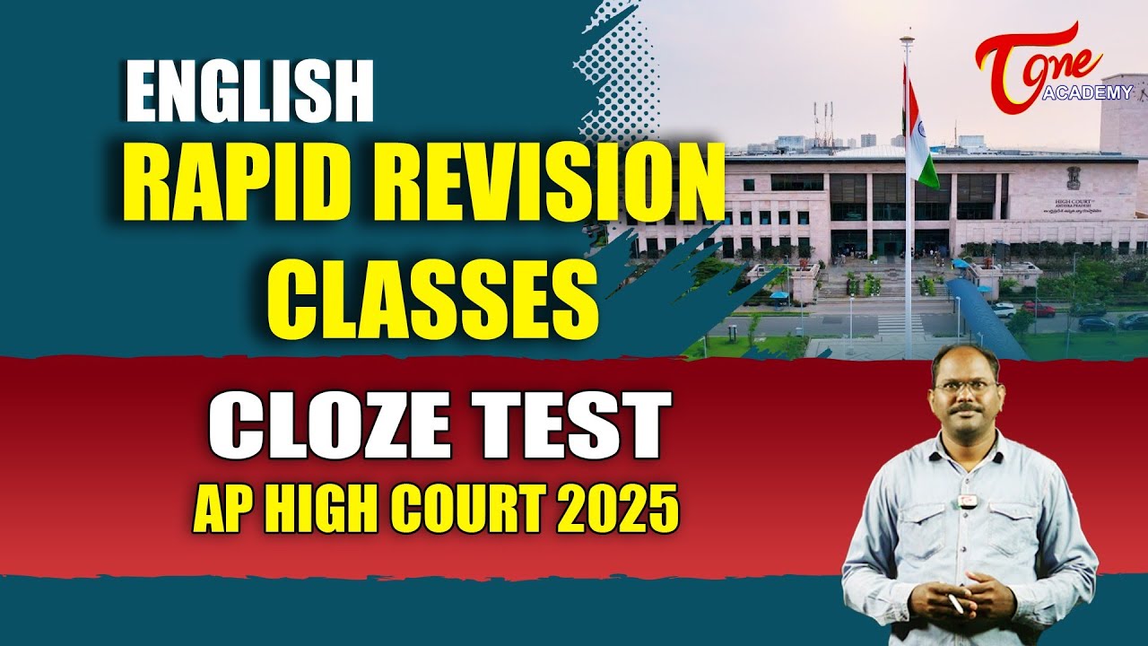 AP High Court 2025 | ENGLISH RAPID REVISION CLASSES | CLOZE TEST | Free MCQs | Tone Academy
