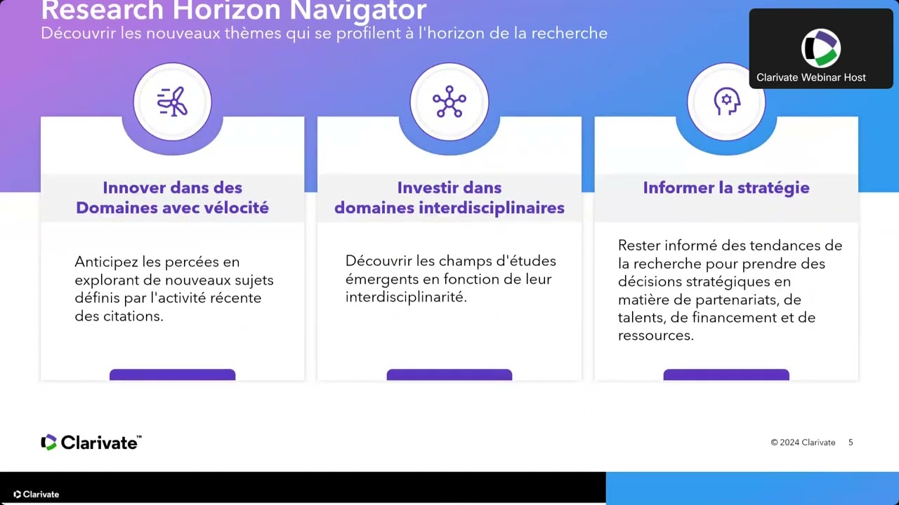 FR Identifier les sujets émergents dans InCites B&A à l'aide du Research Horizon Navigator
