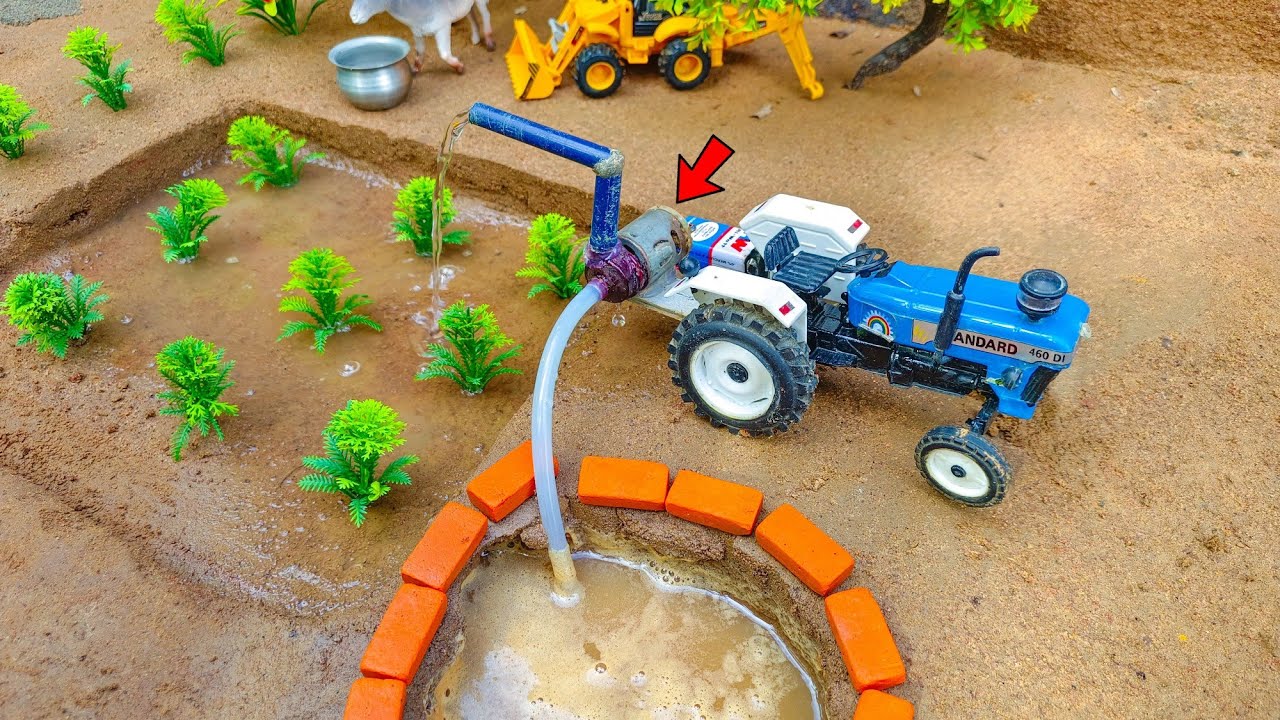 Diy tractor mini well water pump science project | @Santroyce