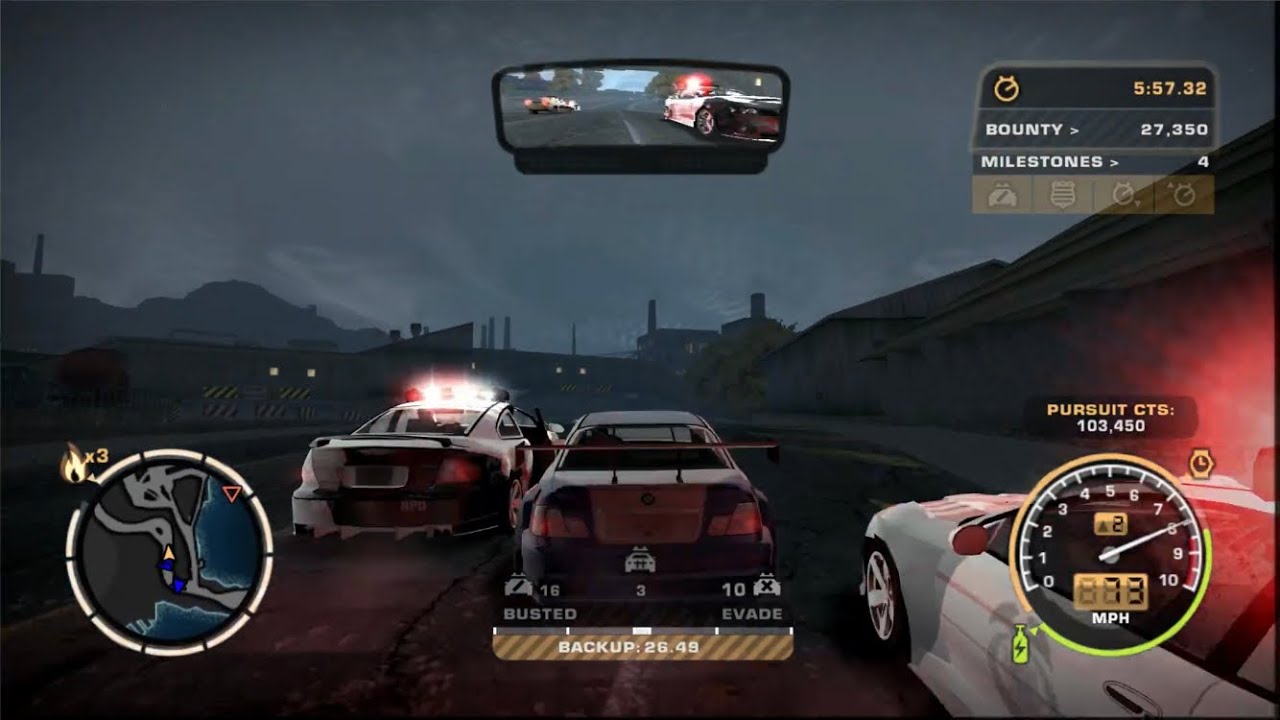 Need for Speed: Most Wanted (2005) Heat 1-10 Police Chase (Day/Night + Relentless Cops)