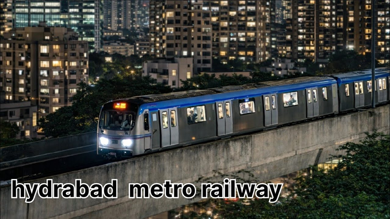 Hydrabad metro railway night #poeple #trafic #hyderabad #youtube 