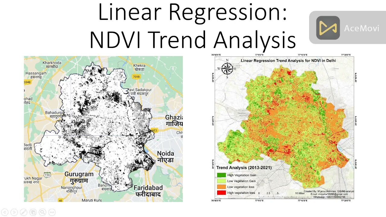 Regression Analysis of Normalized Difference Vegetation Index to predict the NDVI Trend in GEE