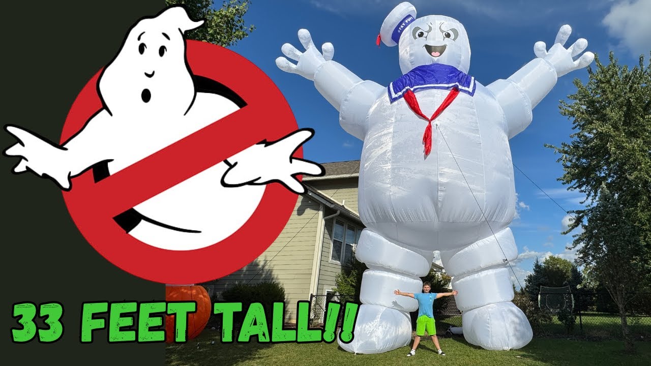 ОГРОМНЫЙ 33-футовый надувной батут Stay Puft Ghostbusters! | Эксклюзивный обзор и рейтинг Роба, а...