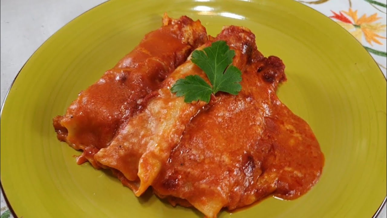 CANNELLONI SQUISITI DI CARNE RICETTA FACILE | ITALIAN MANICOTTI BAKED PASTA FILLED WITH MEAT