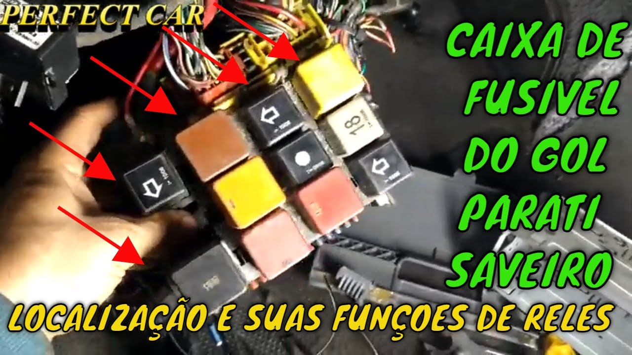 CAIXA DE FUSIVEL DO GOL / PARATI / SAVEIRO G4 MOTOR AP 1.6/1.8  C/AR LOCALIZAÇÃO RELES SUAS FUNÇÕES