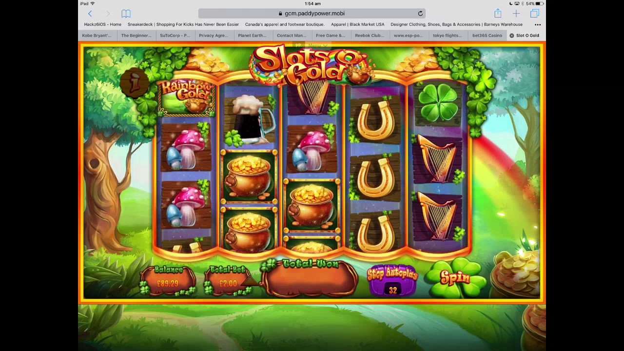 Slots O Gold Big Win for &pound;2 stake on Paddy Power Casino