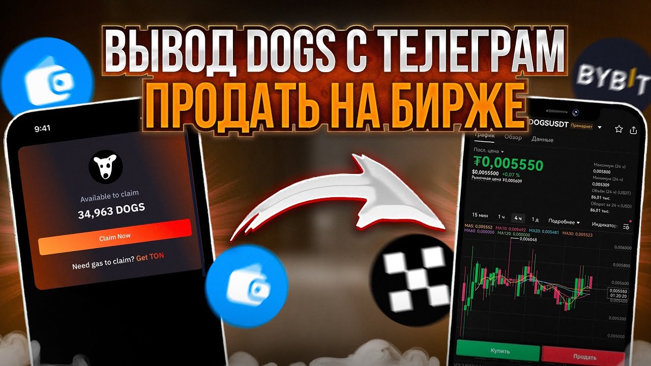 ✅ КАК ВЫВЕСТИ И ПРОДАТЬ DOGS &mdash; из телеграм кошелька на биржу | Вывод монет ДОГС | Полная Инструкция