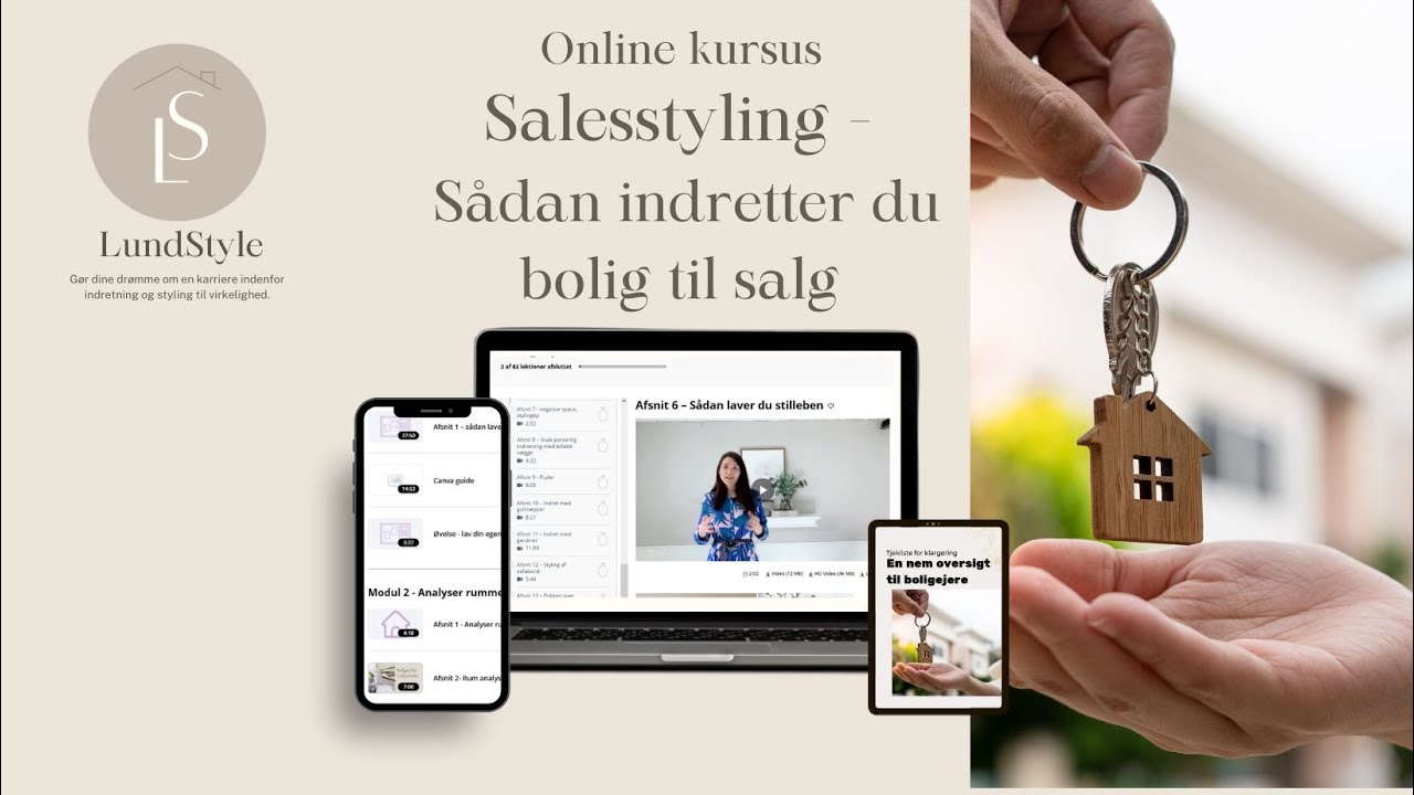 Salesstyling - S&aring;dan indretter du bolig til salg Online kursus
