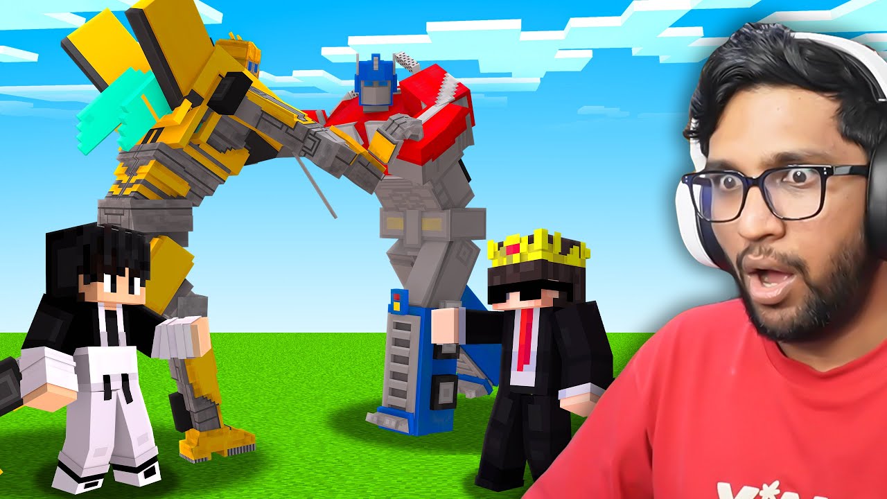 TRANSFORMERS FIGHT WITH SENPAI SPIDER IN MINECRAFT
