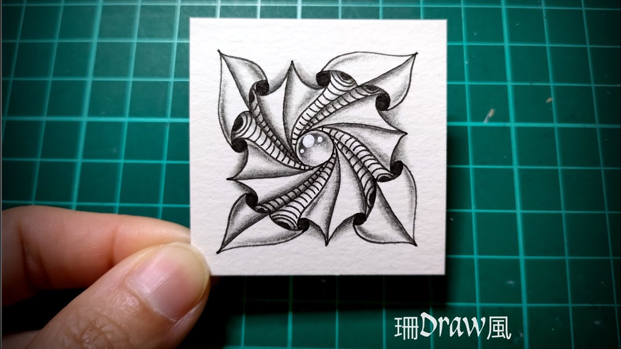 Zentangle®官方禪繞畫圖案 - 薇薇花(Well Well Who）