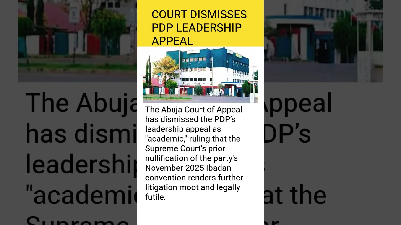 PDP Crisis: Appeal Court Shuts Down Leadership Case! 🚨