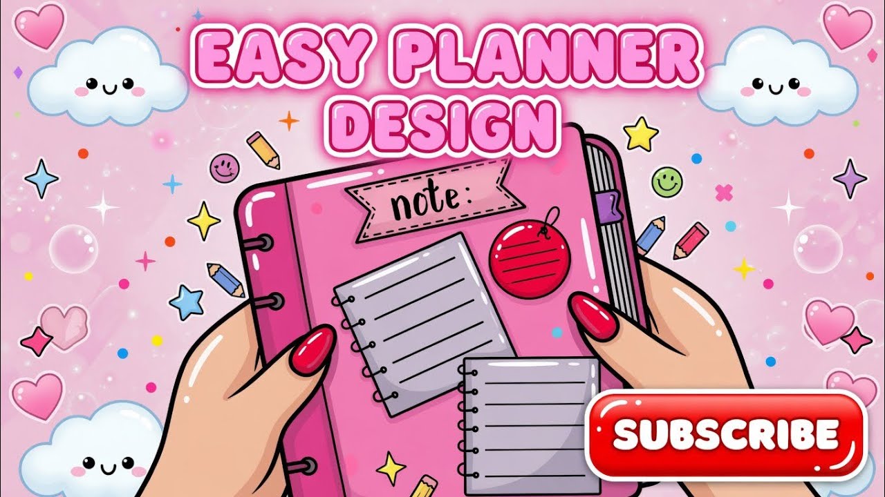 Super Cute Easy Planner! ✨📒Pink Aesthetic DIY Planner Tutorial #pagedesign #journal 