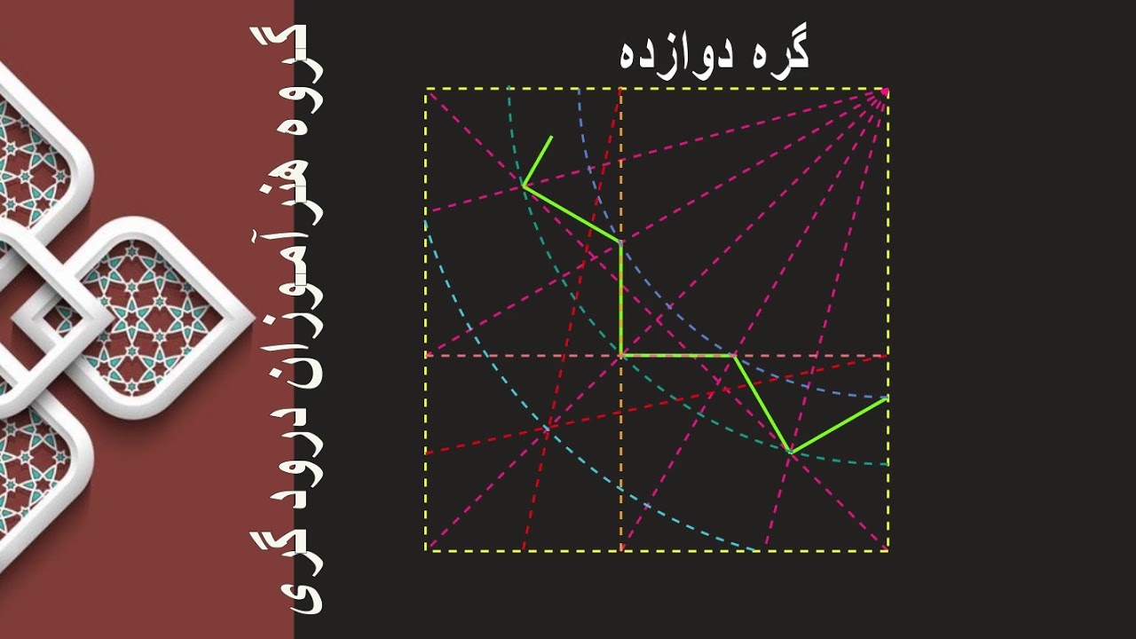گره دوازده  زمینه مربع12 fold islamic geometric pattern