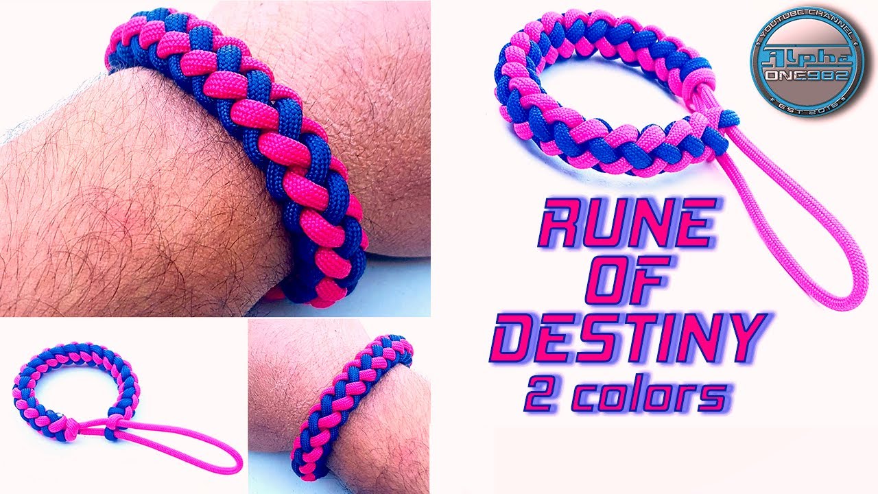 How to make Paracord Bracelet Rune of Destiny 2 Colors World of Paracord Tutorial DIY Zipper Sinnet