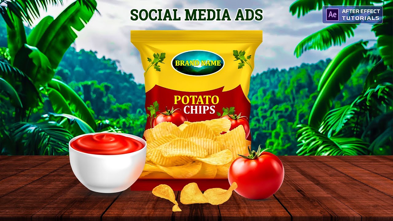Chips advertisement in after effects | Product animation after effects | After effects tutorial