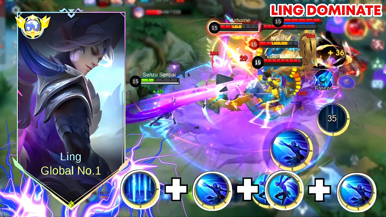 LING VS EVERYBODY | HARD GAME!! LING MEET ENEMY GLOBAL HERO • Ling Gameplay 2024 Mobile Legends