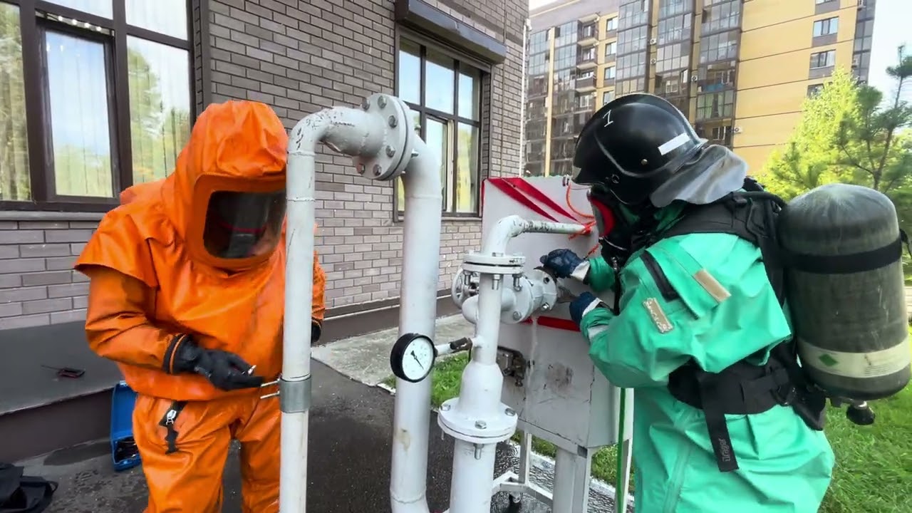 ￼Устранение утечек  на тренажере, газоспасательные работы- аттестация