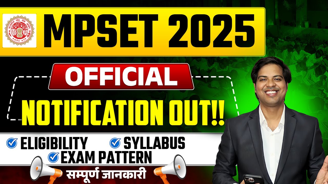 MPSET 2025 | MPSET Exam Notification 2025 | MP SET syllabus 2025