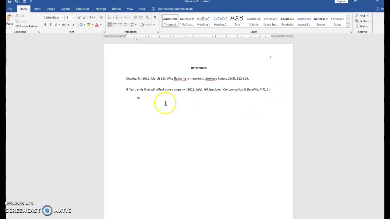 ENG 102 Setting up References page in APA 7th edition