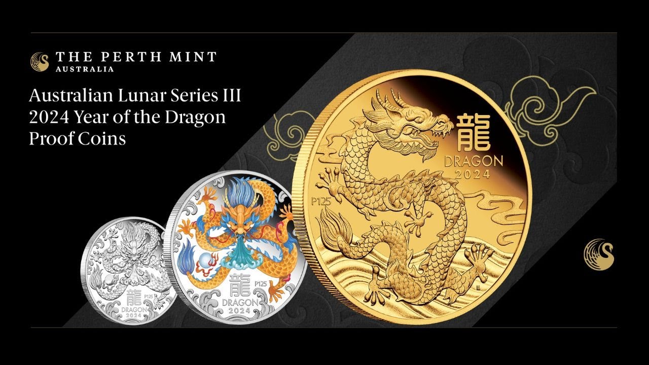 Australian Lunar Series III 2024 Year of the Dragon Proof Coins