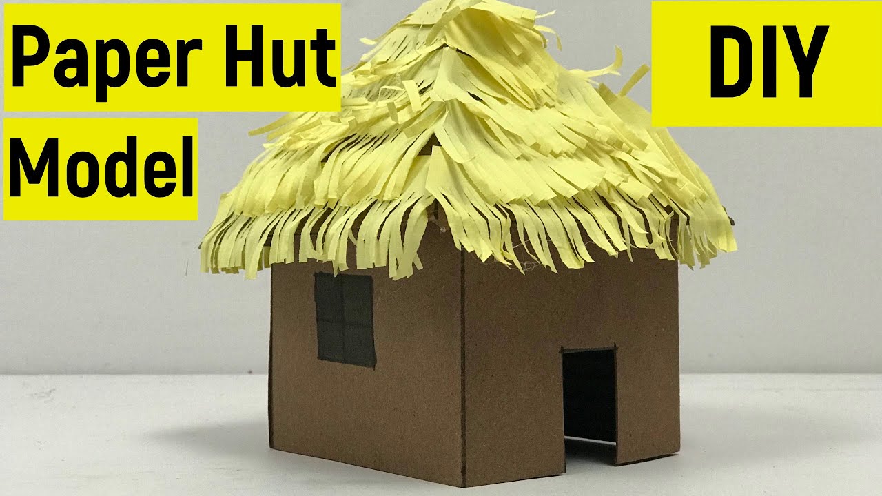 Paper hut model making | how to make hut | hut making | how to make a hut