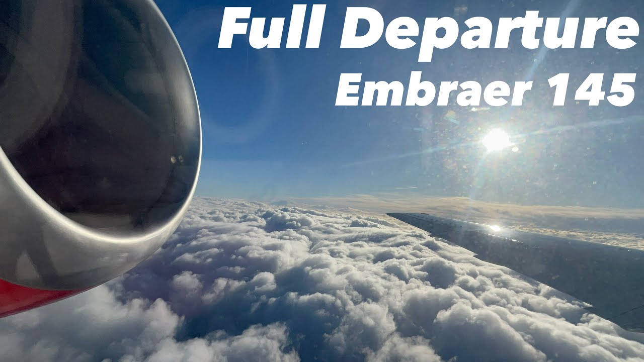 Full Departure - Loganair Embraer 145 | AWESOME Departure from Glasgow (GLA)