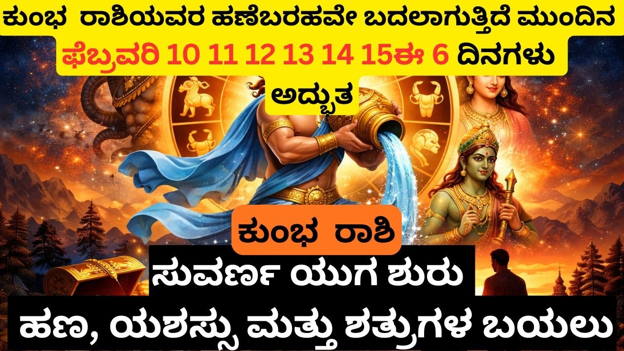 ಕುಂಭ ರಾಶಿ ಹಣಕಾಸಿನ ಮಹಾ ಬದಲಾವಣೆ | ಉದ್ಯೋಗ & ವ್ಯವಹಾರದಲ್ಲಿ ದೊಡ್ಡ ಅವಕಾಶ Money Flow, Career & Business