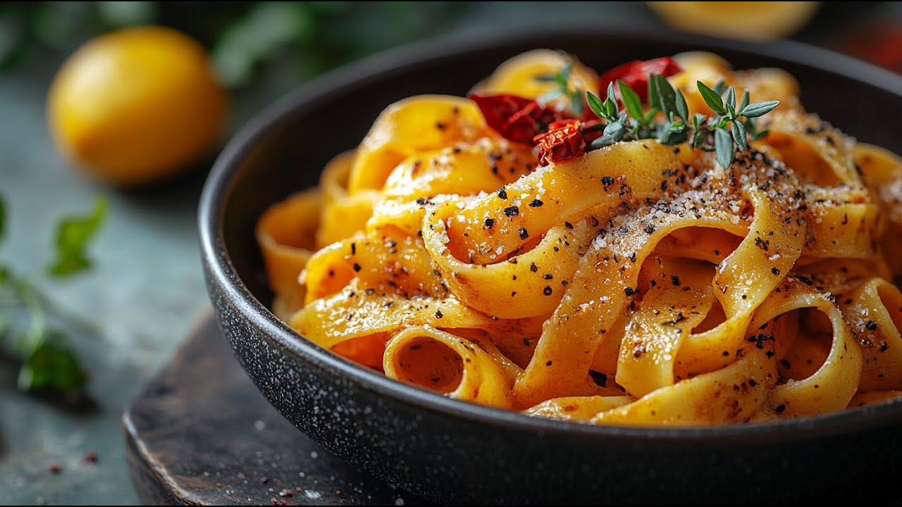 Wegańskie Tagliatelle Cytrynowe. Najczęściej wyszukiwany przepis na makaron w 2025 roku.