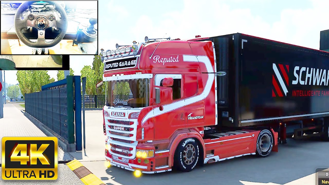 Euro Truck Simulator 2 Scania Reputed Garage Logitech G920 + Shifter Gameplay!