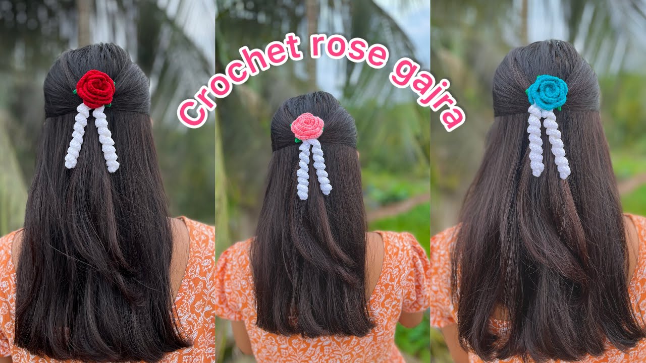 Crochet rose gajra tutorial ✨🫧
