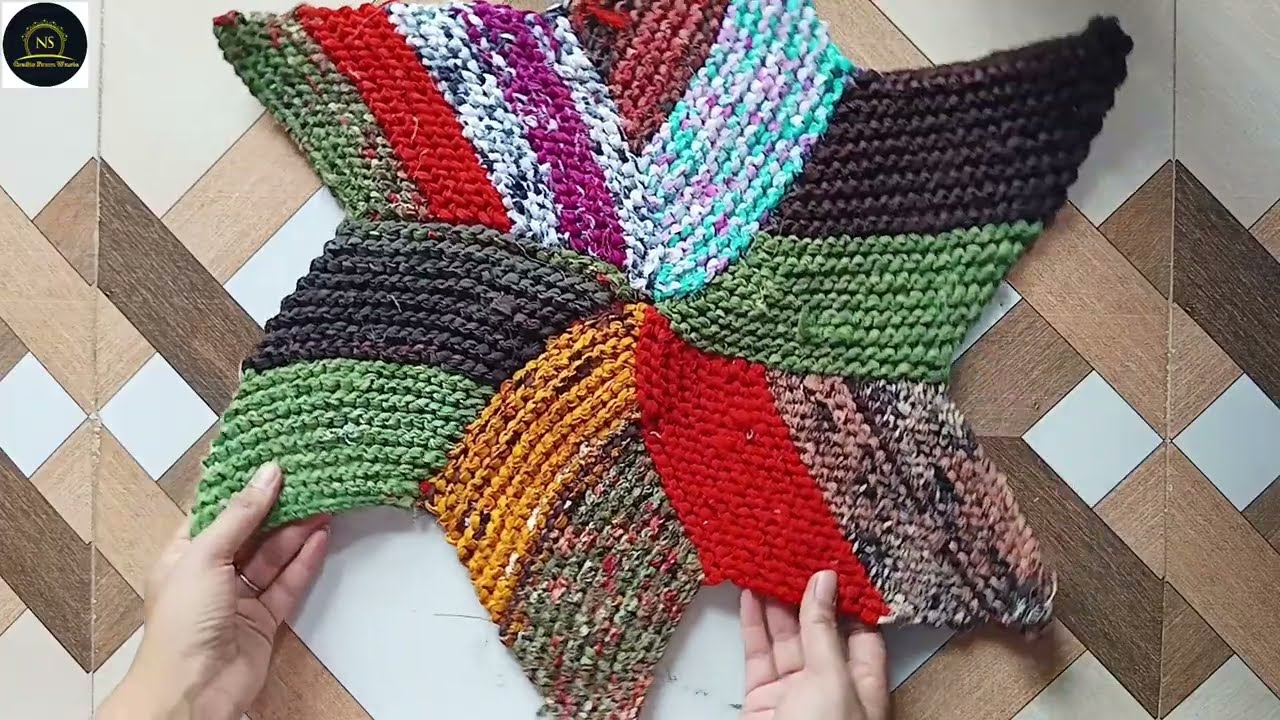 कई रंगों वाला Star ⭐ आकार का सुन्दर पायदान बनाएं | Colorful Doormat Design