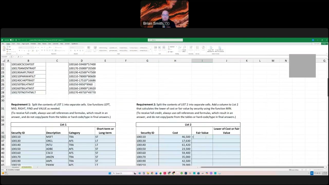 Chapter 15 Excel Homework Help