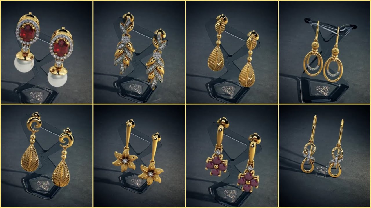 Gold earrings drops designs with Price and Weight 2023 || gold earrings designs daily wear | #Indhus
