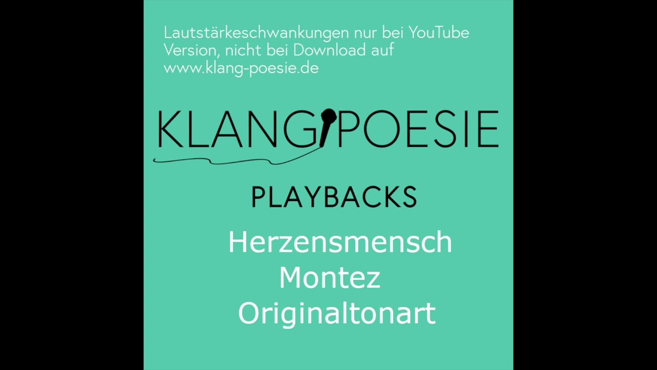 Herzensmensch Montez Piano Playback Karaoke Instrumental