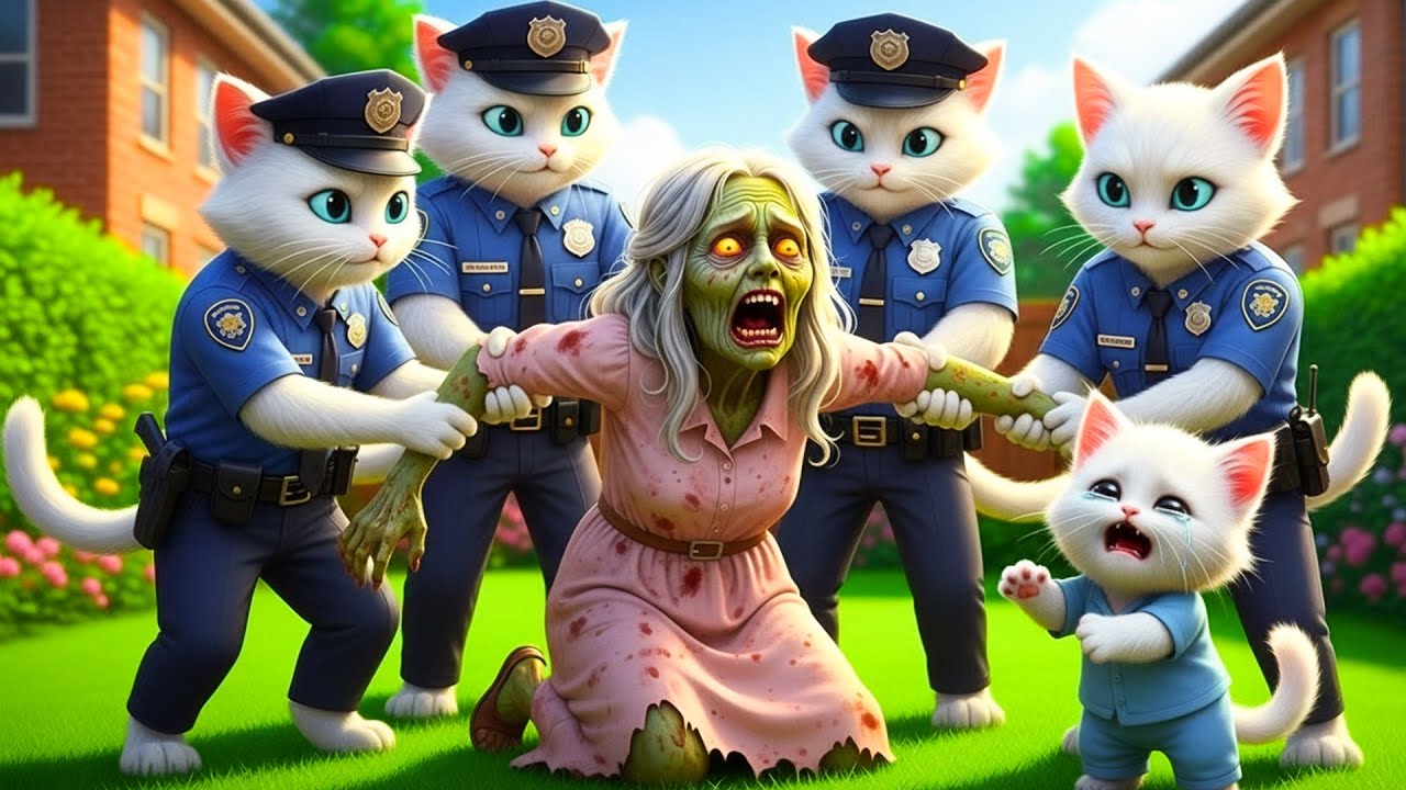 😱 Oh my God! ⚡ The old lady broke into the kitten's house 🧟 But the police caught her!