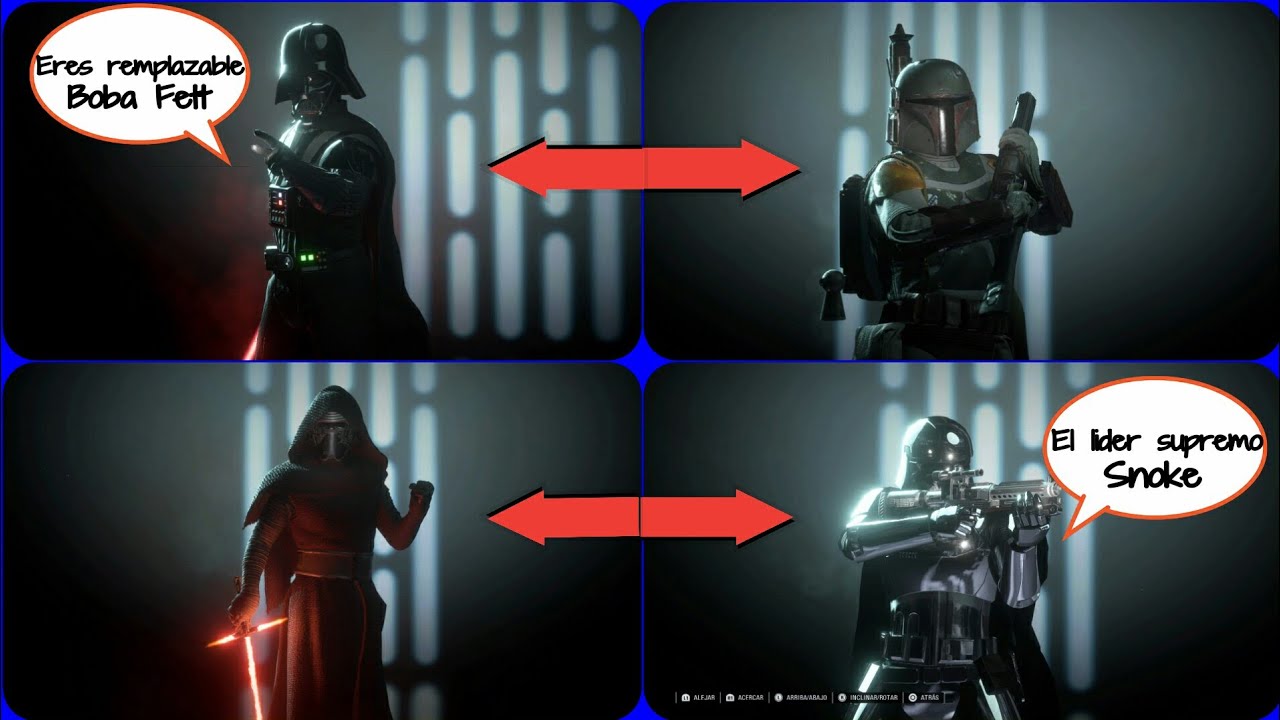 Todas las conversaciones de Vader con Boba y Kylo con Phasma | Español latino | Battlefront 2