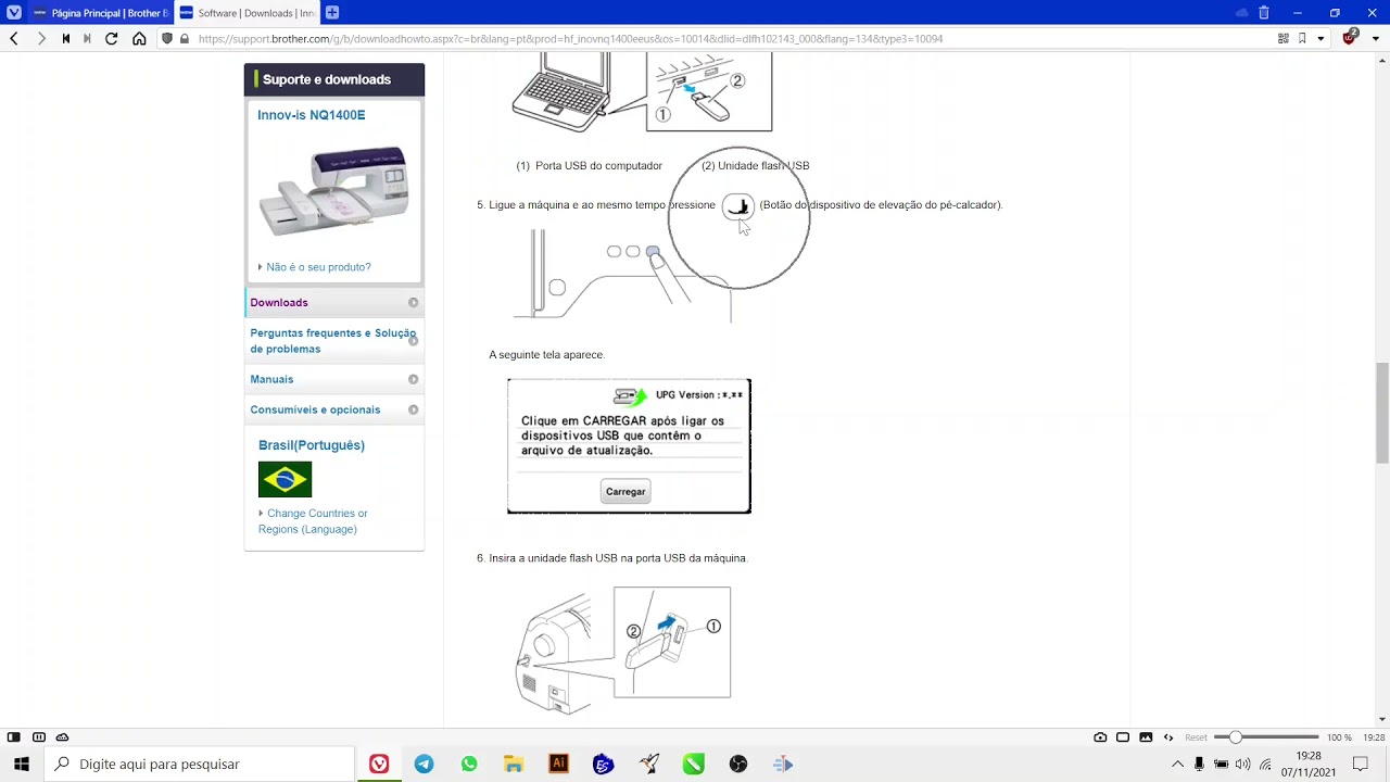 Como Atualizar o Software da sua Bordadeira Brother